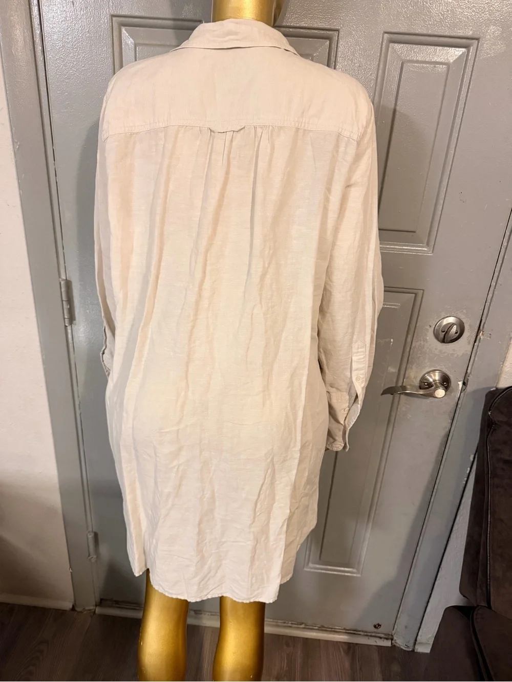 J. Crew White Linen Button-Front Swim Cover-Up Shirt